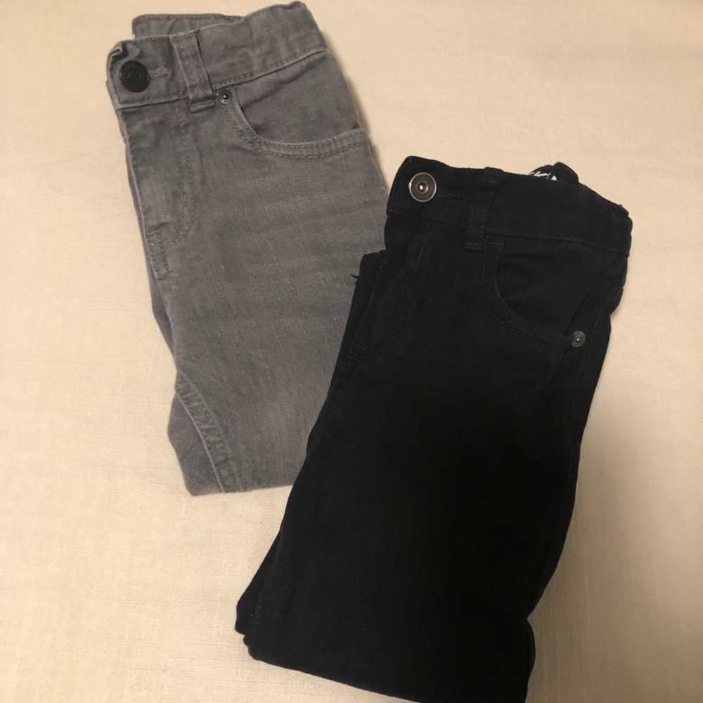 Toddler Boys Gray & Black Jeans 3t